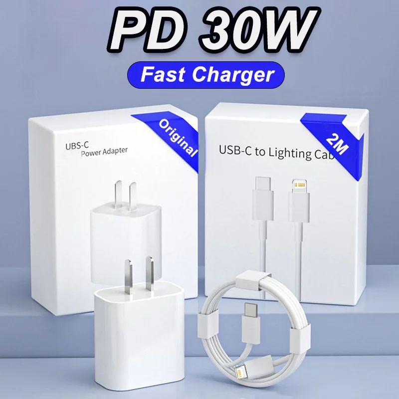 

Зарядное устройство PD, 30 Вт, USB C, Lightning, для Apple iPhone 13 14 12 11 Pro Max Mini X XS XR 8 Plus
