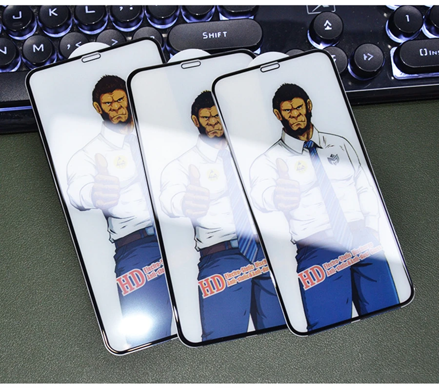 ESD Gorilla 3D High Aluminum Anti-Static Tempered Glass for iPhone 14 13 12 11 Pro Max X XS XR 7 8 Full Glue HD Screen Protector