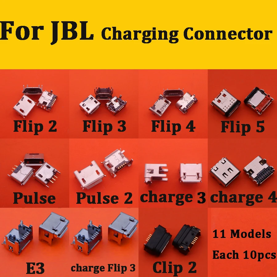 

Разъем зарядный Micro USB 10 шт., для JBL Charge 3 4 Flip 4 3 2 Pulse 2 Flip4 Flip3 Flip2 Flip 5, зарядное устройство, разъем для передачи данных