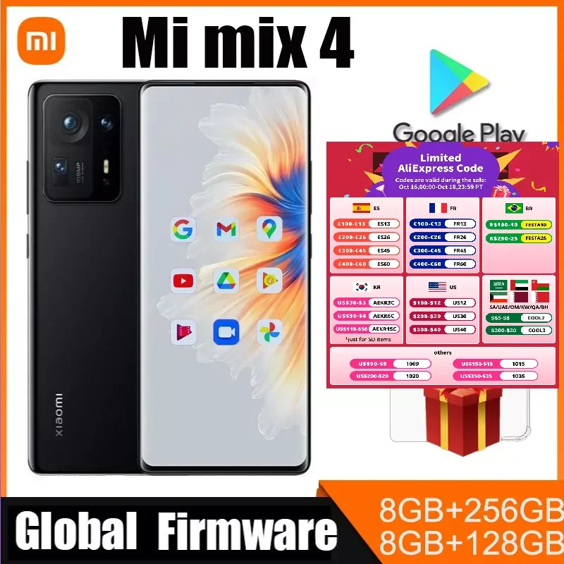 Redmi Xiaomi Mix 4 Smartphone All Netcom 7.0 Muslimedragon 888Plus Miui12.5 Smartphone Con Schermo Curvo A Schermo Intero