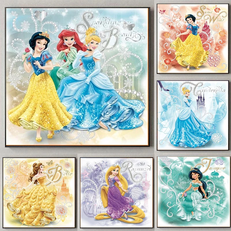 

Snow White Canvas Paintings Disney Cartoon Princess Posters and Prints Beauty Girls Wall Art Pictures Kids Room Decor Cuadros