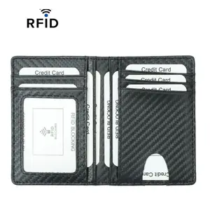 Carbon Fiber Wallet Men's Card Holder Texture Lightweight Casual Driver's License  ID Badge Holder T