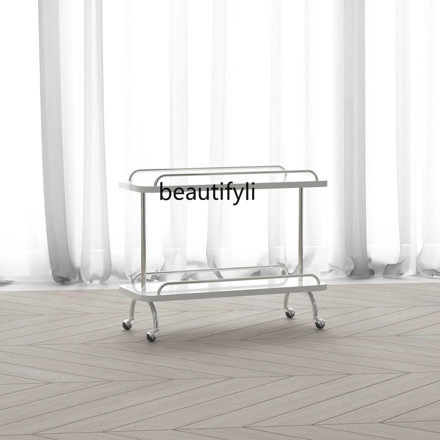 

Узкий стеллаж для хранения zq Art в стиле ретро, светильник легкий роскошный мобильный металлический боковой столик для гостиной