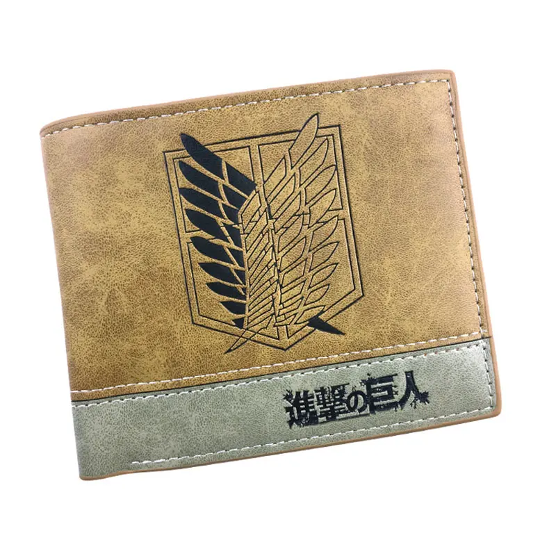 

Anime Attack on Titan Wallets Casual Leather Purse Cartoon Embossing LOGO Card Holder for Teenager Dollar Price carteira Wallet