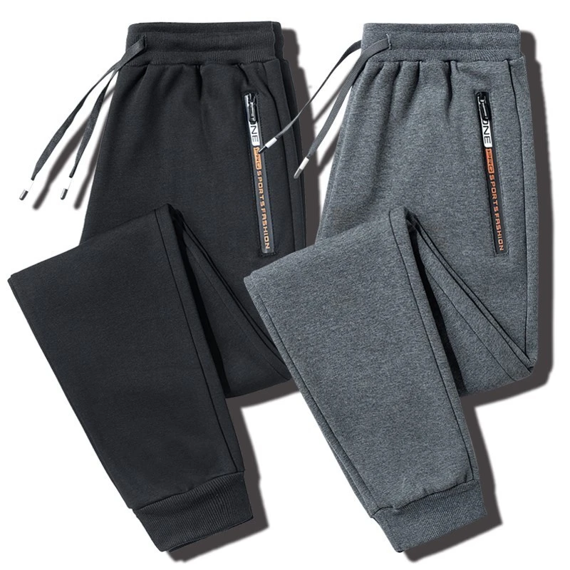 2022 Autumn Men's Sport Pants Casual Knitted Trousers With Zipper Pockets Solid Color Jogger pants Male pantalon chandal hombre