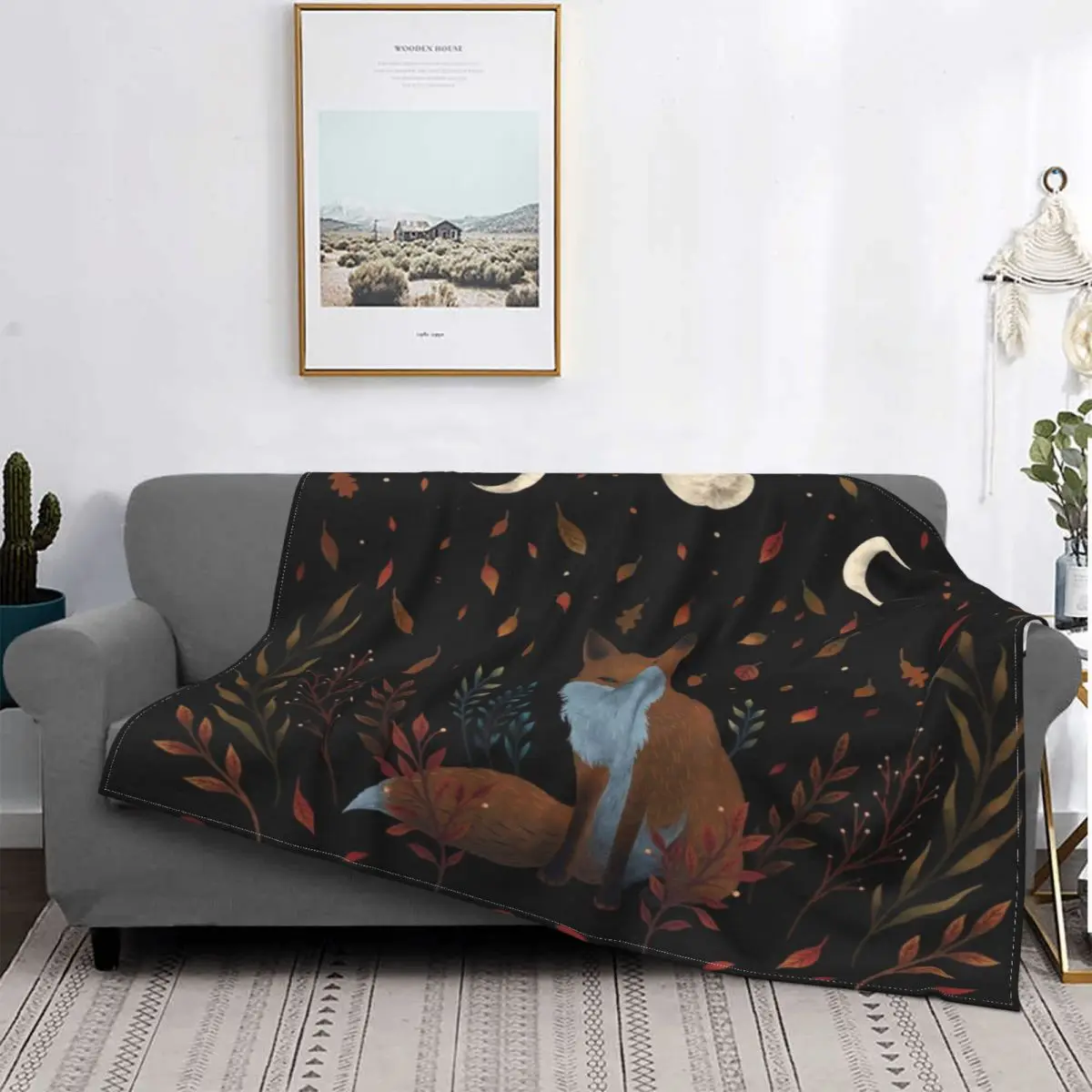 

Осеннее одеяло с лисой, милое покрывало с животными, плюшевое ультрамягкое покрывало, флисовое покрывало, постельное белье, диван, бархатно...