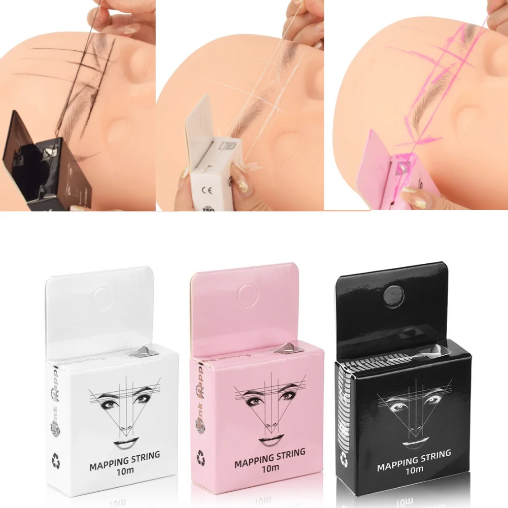 

10m Microblading Eyebrow Marker Thread Tattoo Brows Point Pre Inked Brow Mapping String Tattoo String Permanent Eyebrow Thread