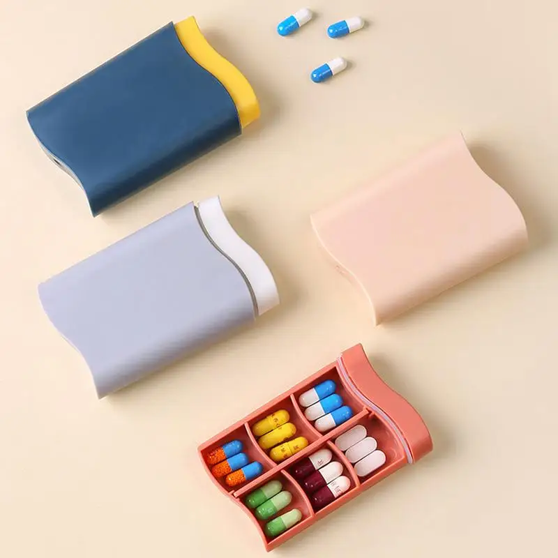 Pill Case Portable Compact Weekly Medication Organizer With Dust-proof Design Small Pill Case For Purse Handbag Backpack