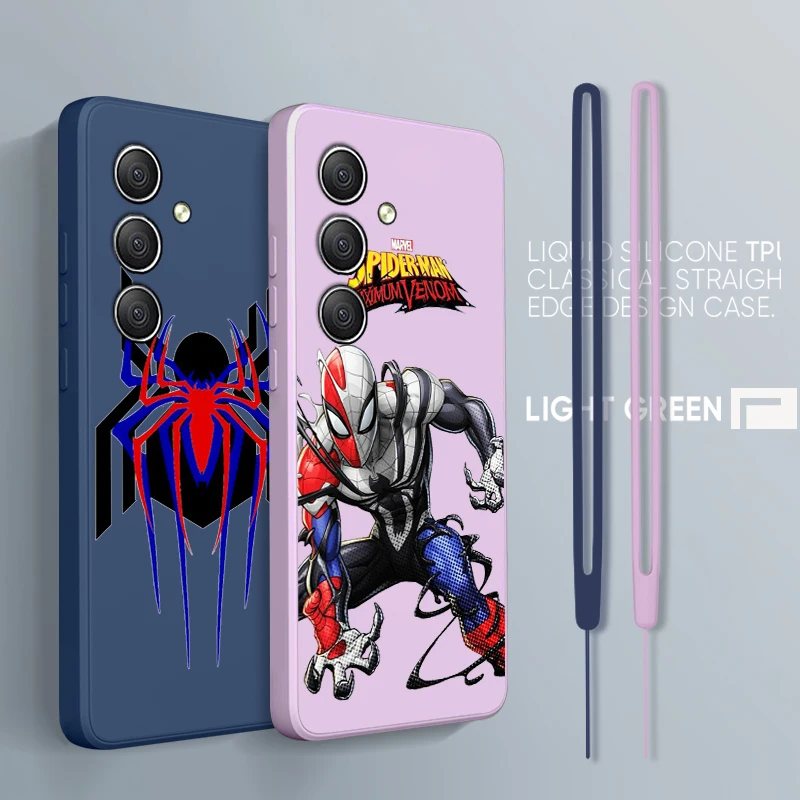 

Spider gwen marvel cute For Samsung A34 A14 A52S A54 A23 A13 A73 A03Core A22 4G 5G Liquid Rope Silicone Phone Case