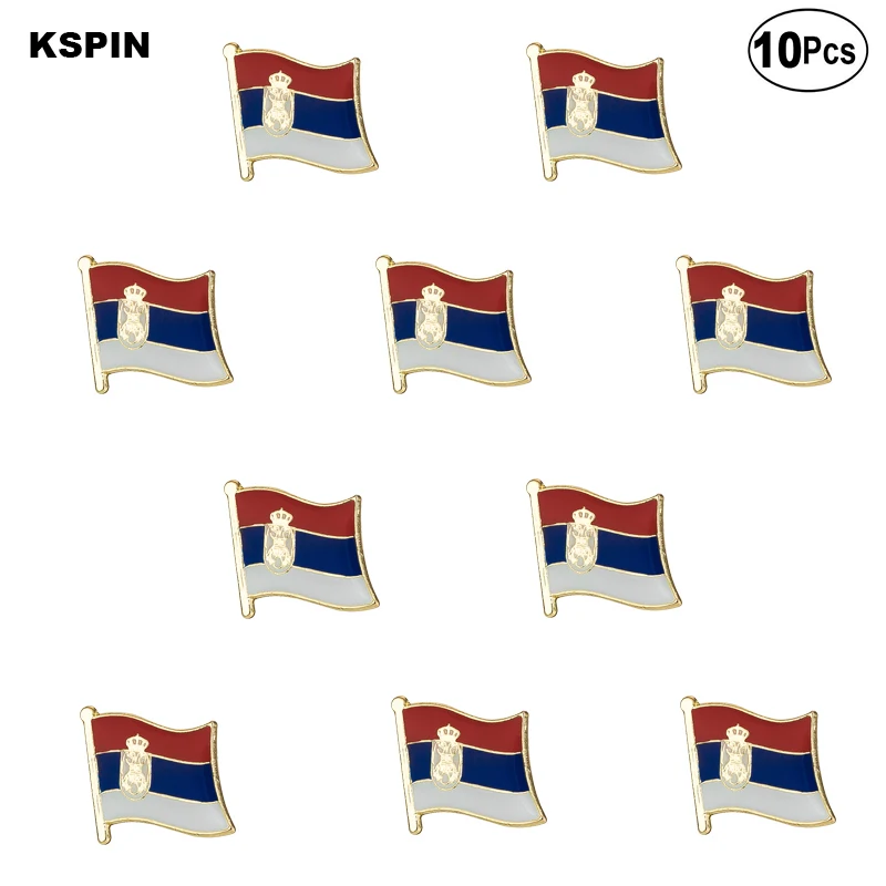 

Serbia Flag Lapel Pin Flag badge Brooch Pins Badges 10Pcs a Lot