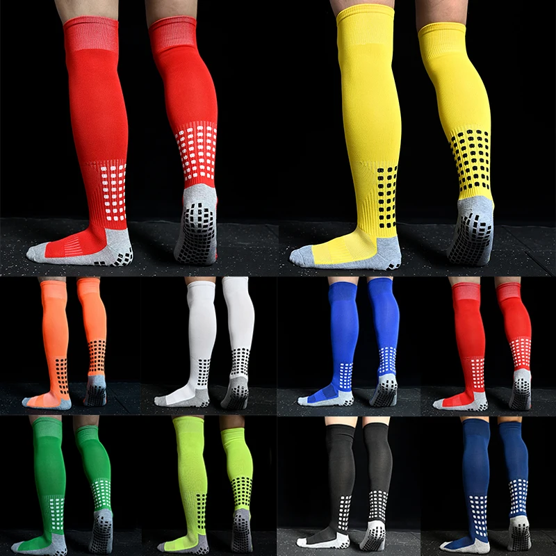 

1pair Long Sports Socks Non-Slip Breathable Men Summer Running Cotton Rubber Socks Long Football Socks Cycling Sports Socks Mens