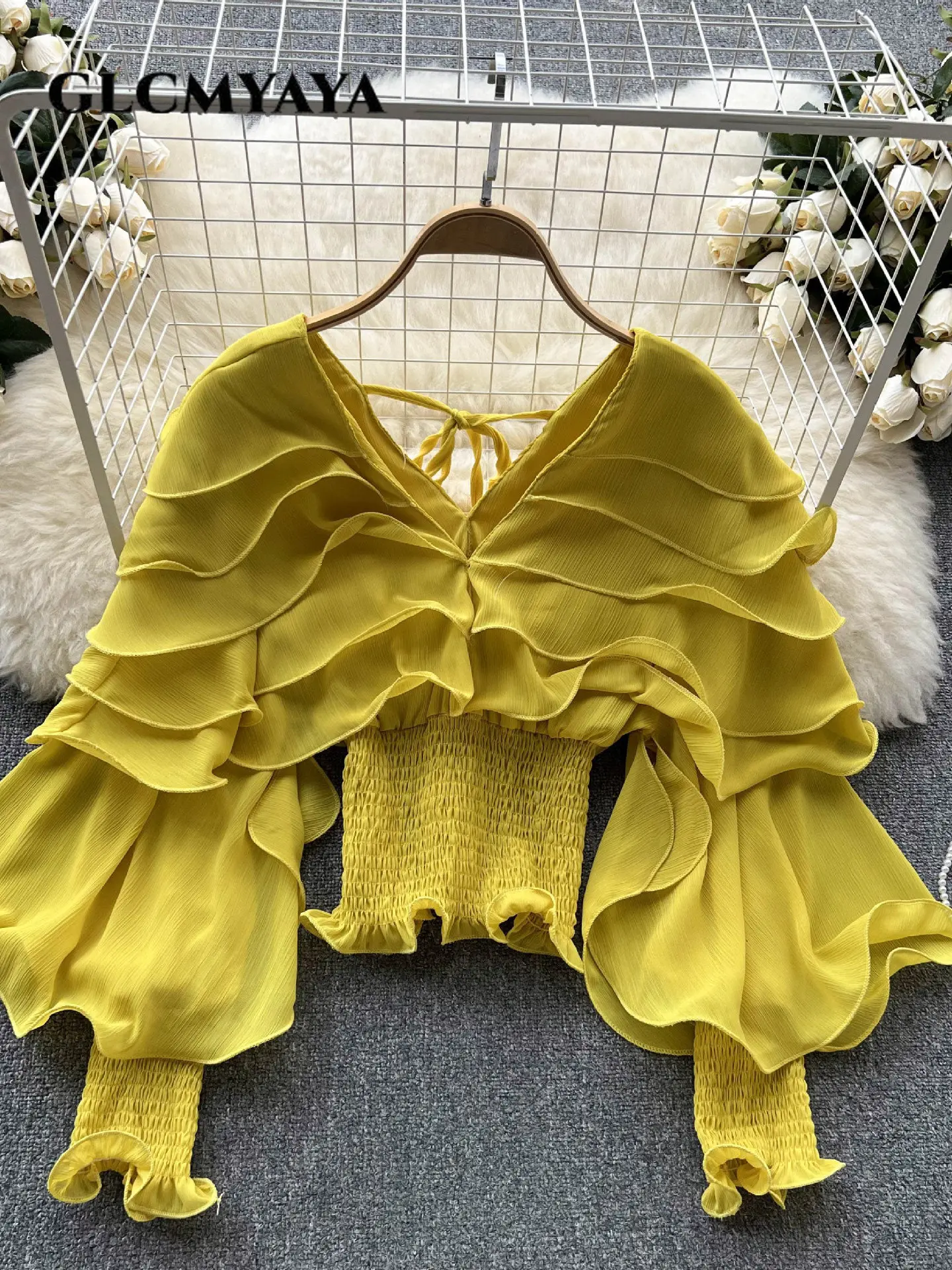 

Женская винтажная туника с каскадными оборками и рукавом «летучая мышь»