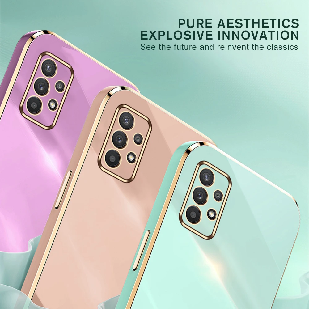 Новый гальванический чехол с прямыми краями для Samsung Galaxy A53 5G 6 5 &quotSamsung SamsungA53 A 53 53A