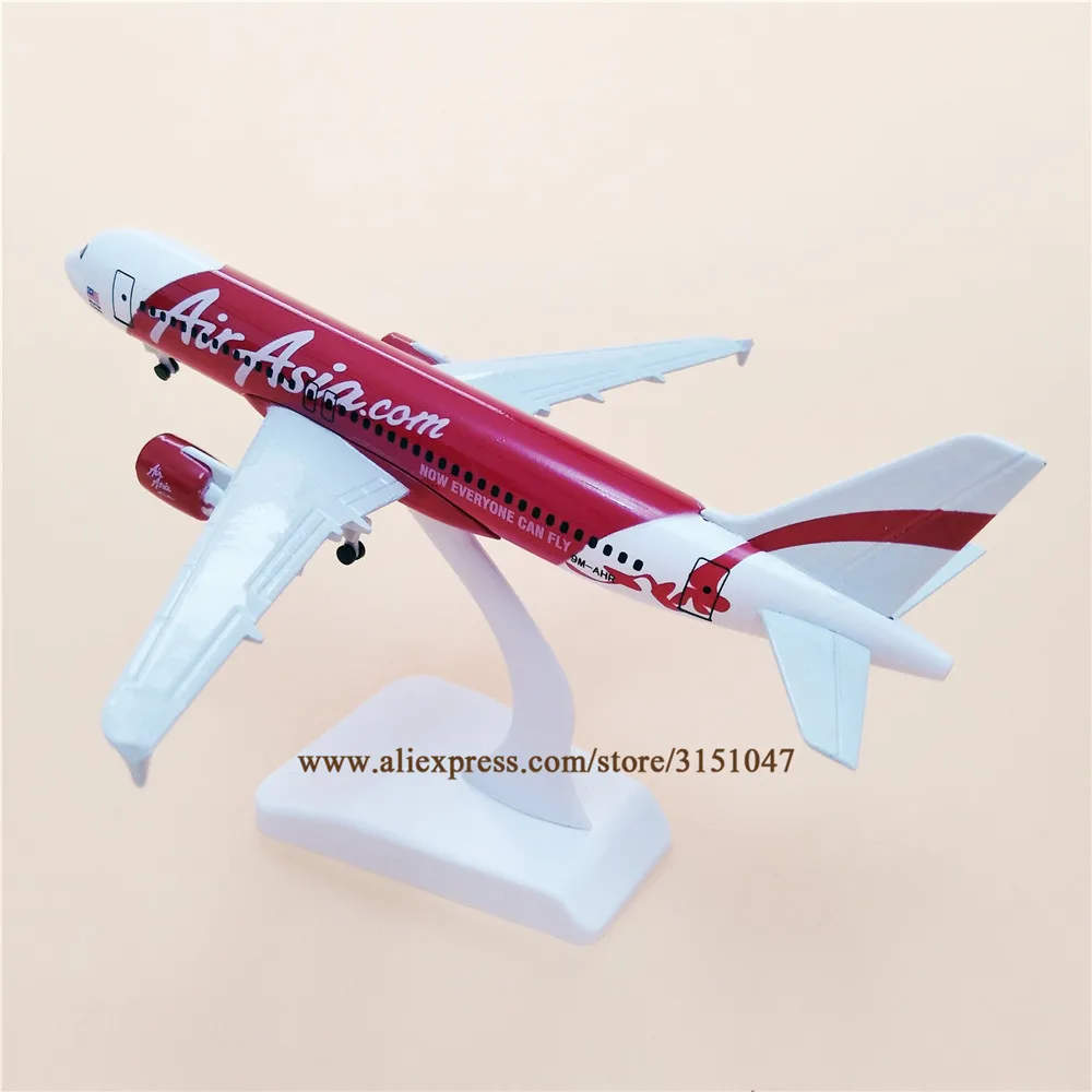 

20cm Red Air Asia Airlines Airbus A320 Airways Airplane Model Plane Alloy Metal Aircraft Diecast Toy Kids Gift
