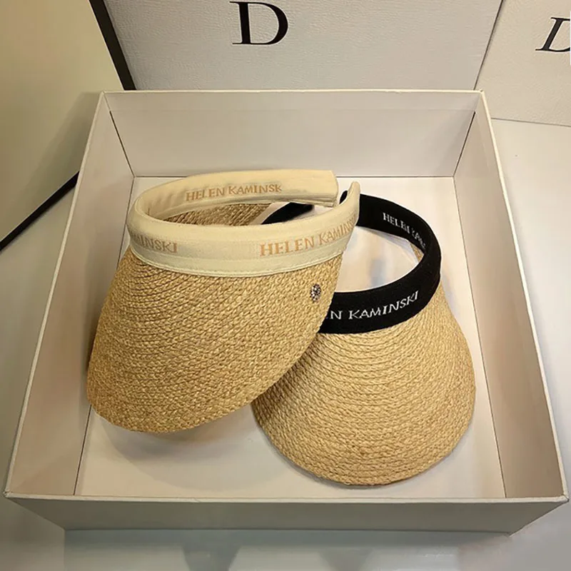 Женская Соломенная Панама из рафии летняя шляпа от солнца для занятий спортом на