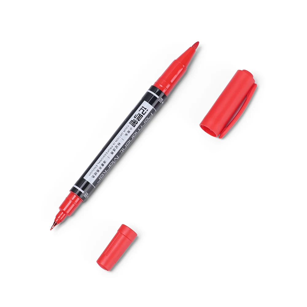 1/3pcs Dual Tip Marker Pens 0.5/1.0mm Fast Dry Permanent Sign Fabric Metal Fineliner Graphic Drawing ​Black Red Blue - купить по