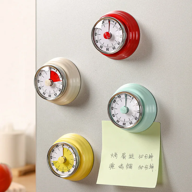 

Household Multifunctional Kitchen Timer Stainless Steel Mechanical Reminder Countdown with Magnet Cooking Baking Study Reminder