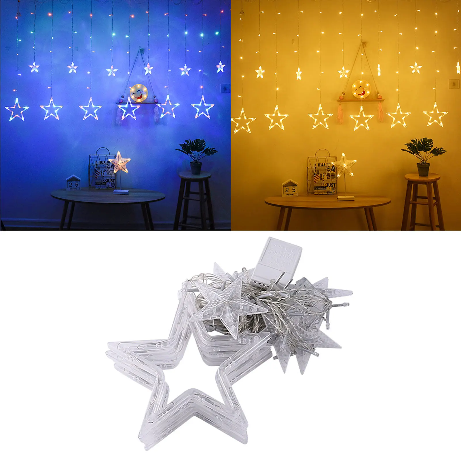 

СВЕТОДИОДНАЯ Гирлянда со звездами, 2,5 м, 8 режимов освещения