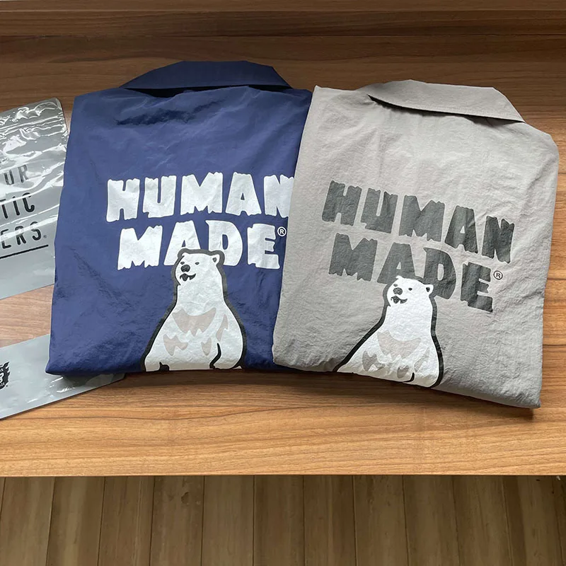 

Куртка Мужская/Женская/мужская оверсайз, нейлоновая Повседневная японская куртка с изображением белого медведя