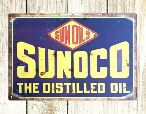 Декор в стиле поп-шоп Sunoco дистиллированное масло жестяная металлическая вывеска