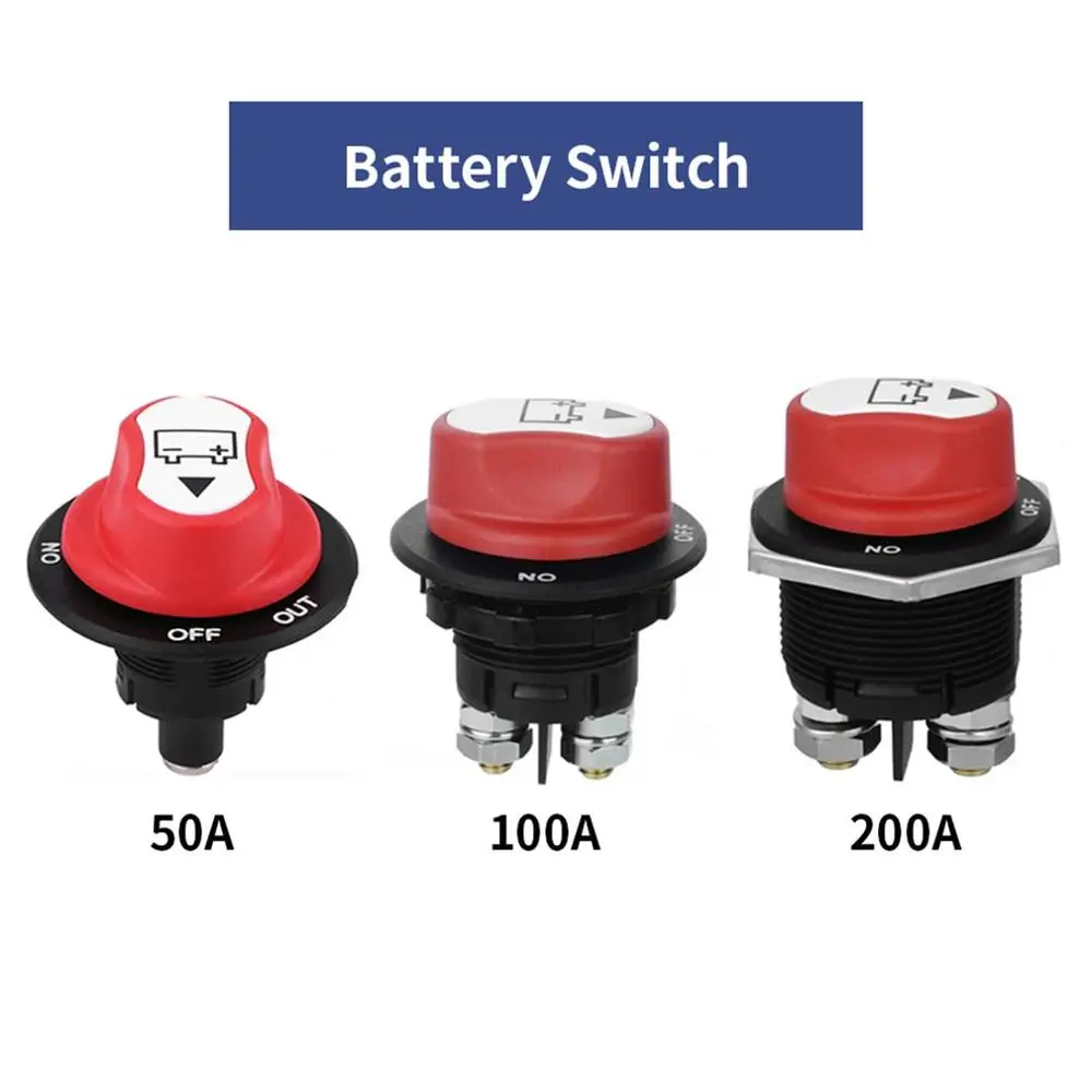 

Jtro DC 32V 50A 100A 200A Car Battery Switch Disconnecter Power Cut Switch For Car Motorcycle Truck Boat Camper Off-Road Vehicle