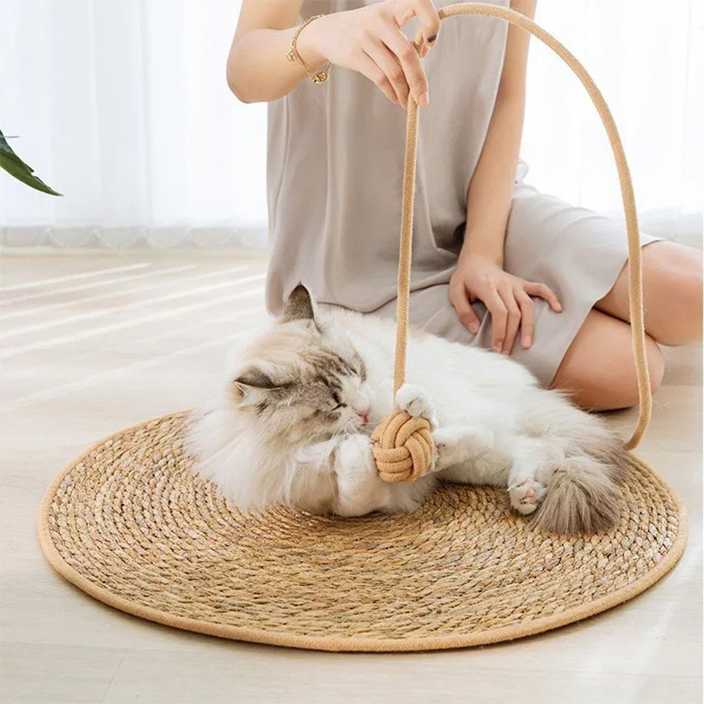 1 шт. ручная работа когтеточка для кошек/собак коврик из ротанга круглая кошек