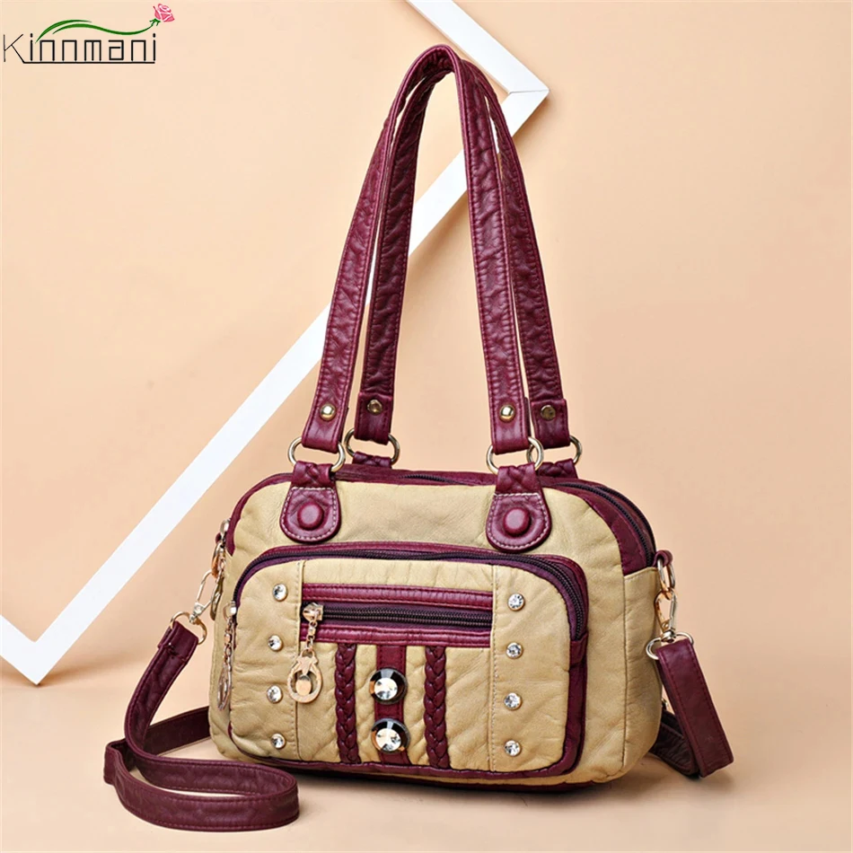 

Leather Casual Crossbody Bags for Women 2022 Ladies Luxury Designer Tote Handbag Top-Handle High Quality Shoulder Bag Sac A Main