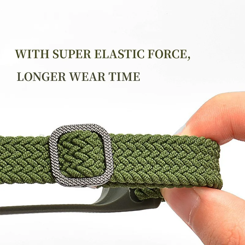 Braided Strap for Mi band 6 7 8 Bracelet Elastic Nylon Loop Adjustable Miband4 5 correa Wristband for Xiaomi Mi band 4 3 5 6 7 8