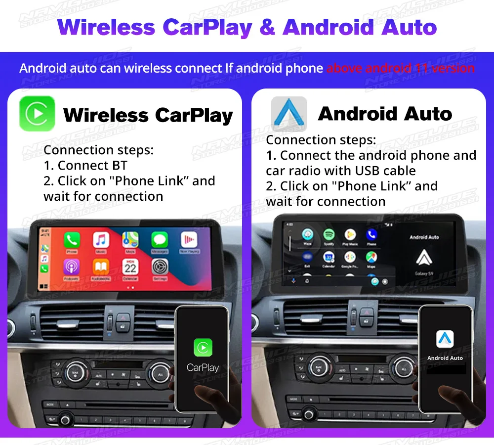 NAVIGUIDE 12 3 дюйма для BMW X3 F25 X4 F26 2013-2017 NBT Susytem Android 13 Автомобильный радиоприемник GPS Carplay