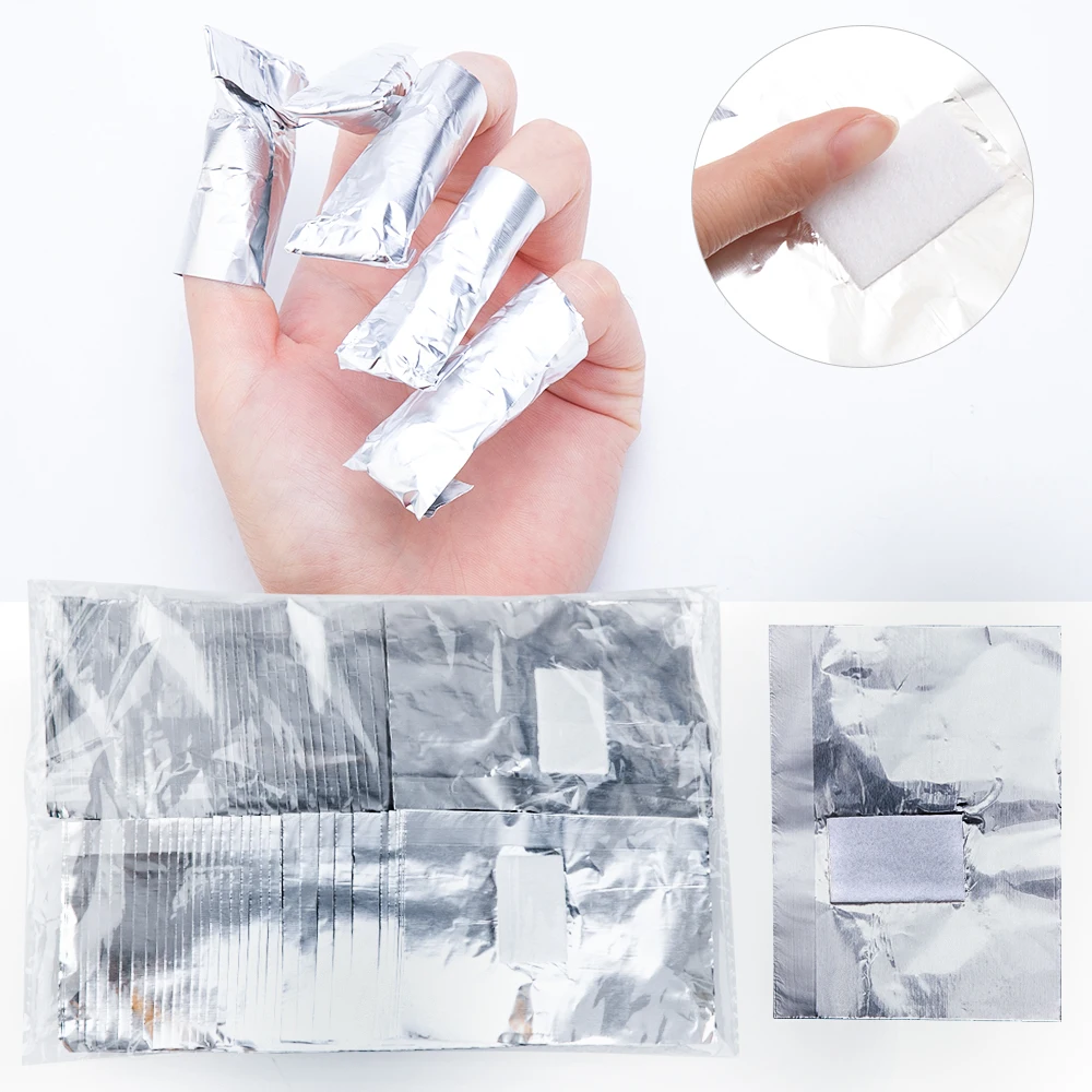 

1000 Pcs Aluminium Foil Remover Wraps Nail Art Soak Off Acrylic Gel Nail Polish Remover For Manicure Pedicure Gel Tools