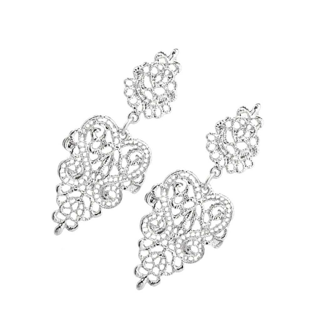 

Bohemian Earring Women Alloy Hollow Design Dangle Earring Wedding Party Girls Ear Jewelry, Gold