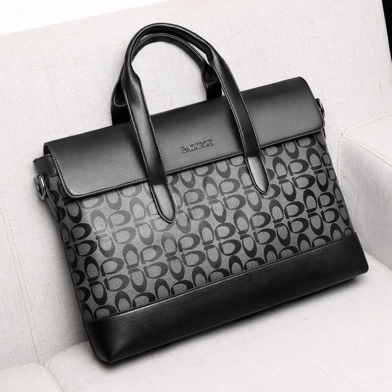 

New men's bag leather briefcase large capacity business shoulder diagonal bag handbag