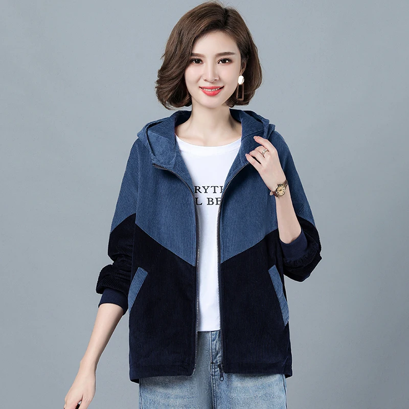 Женское короткое пальто новинка 2024 весенне-осенняя вельветовая ветровка женская