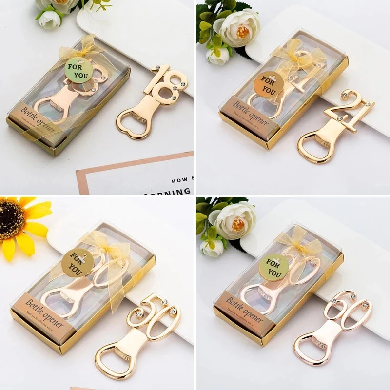 

10pcs Wedding Anniversary Party Favors Adult Ceremony Guest Giveaways Birthday Creative Gift Bottle Opener For Party Present