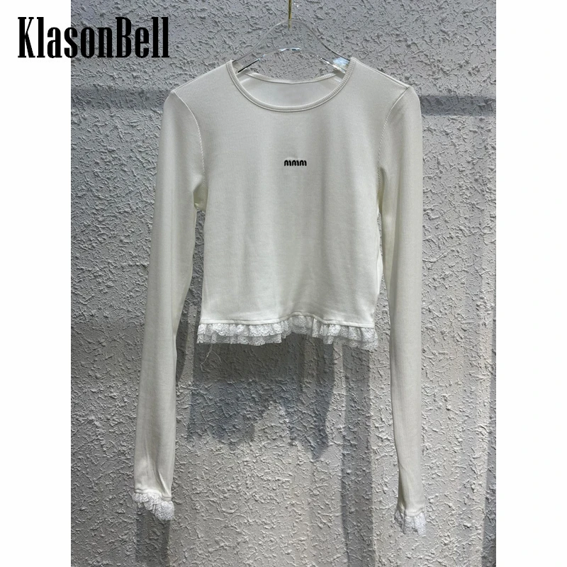

11,2 KlasonBell Модная трикотажная облегающая тянущаяся футболка контрастных цветов с длинным рукавом для женщин