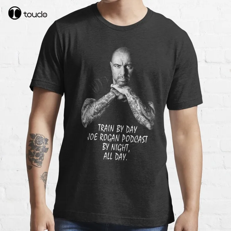 

New Joe Rogan Train By Day T-Shirt Cotton Men Tee Shirt Custom Aldult Teen Unisex Digital Printing Tee Shirts Custom Gift