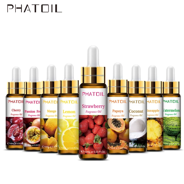 10ml Pure Fruit Flower Aroma Fragrance Oil Candle Soap Making Strawberry Mango Passion Musk Banana Coconut Oil with Dropper 1