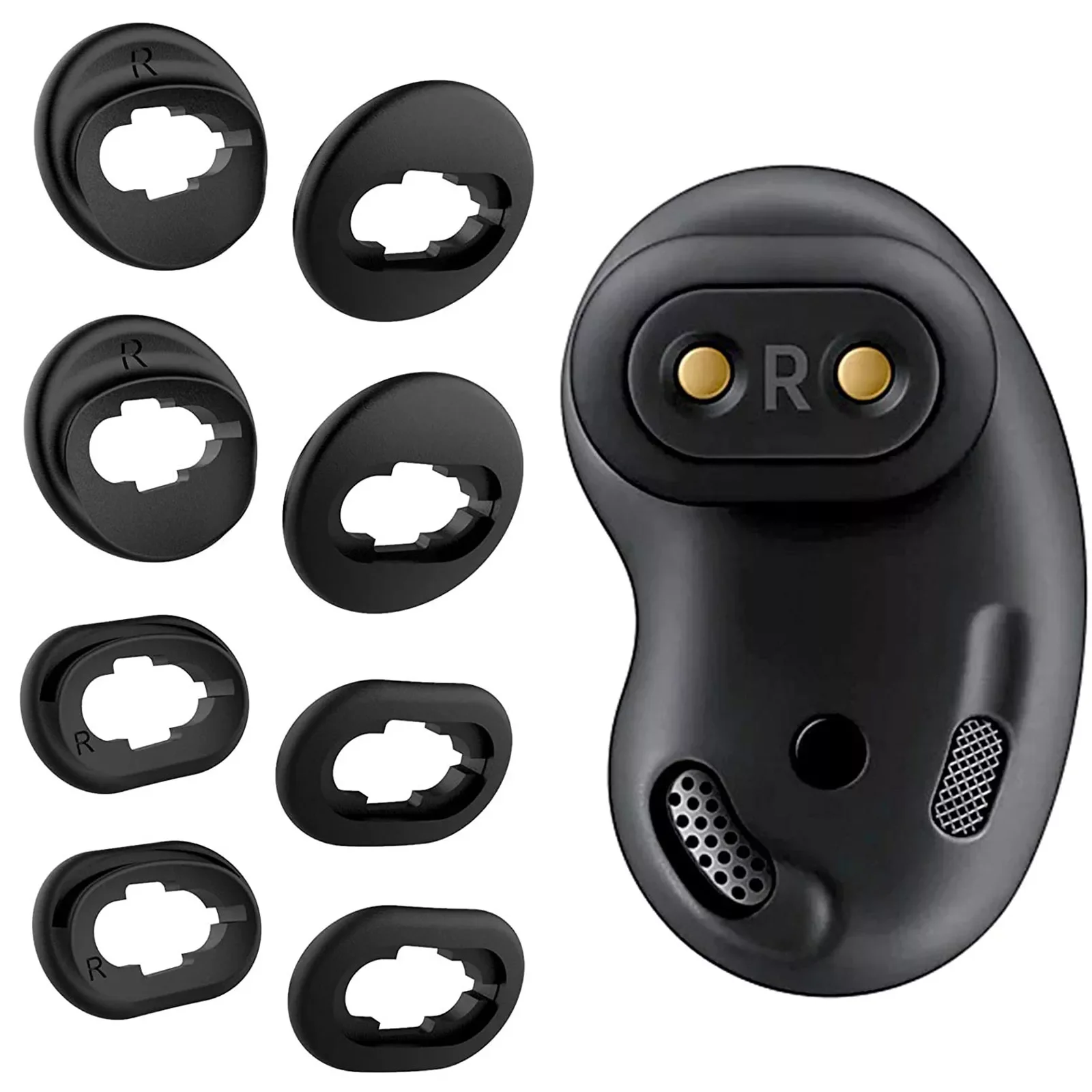 

2 Pair Earphones Eartips Silicone Comfortable Washable In-ear Headphone Sleeve For Samsung Galaxy Buds Live Headset