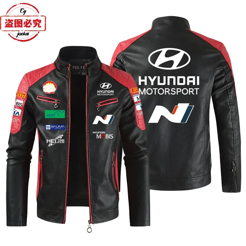 Hyundai N Racing Кожаная мужская куртка с логотипом WRS Rally Team Uniform