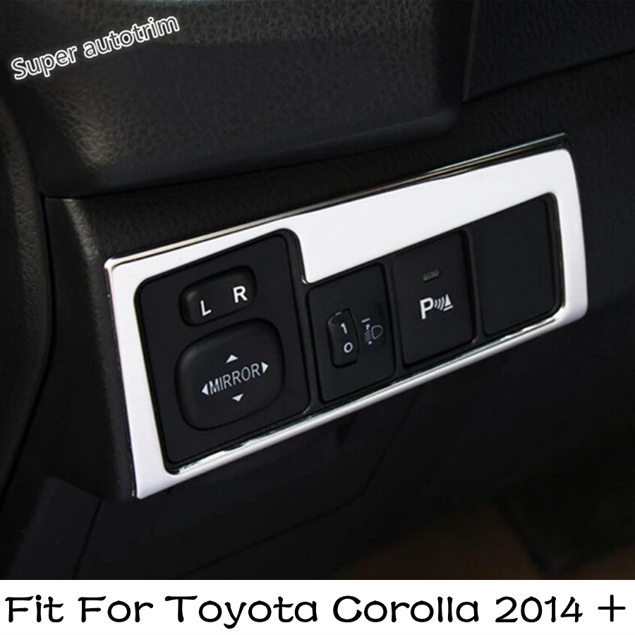 

Interior Refit Kit Fit For Toyota Corolla 2014 - 2018 Head Light Lamp Switch Button Panel Cover Trim Garnish Accessories