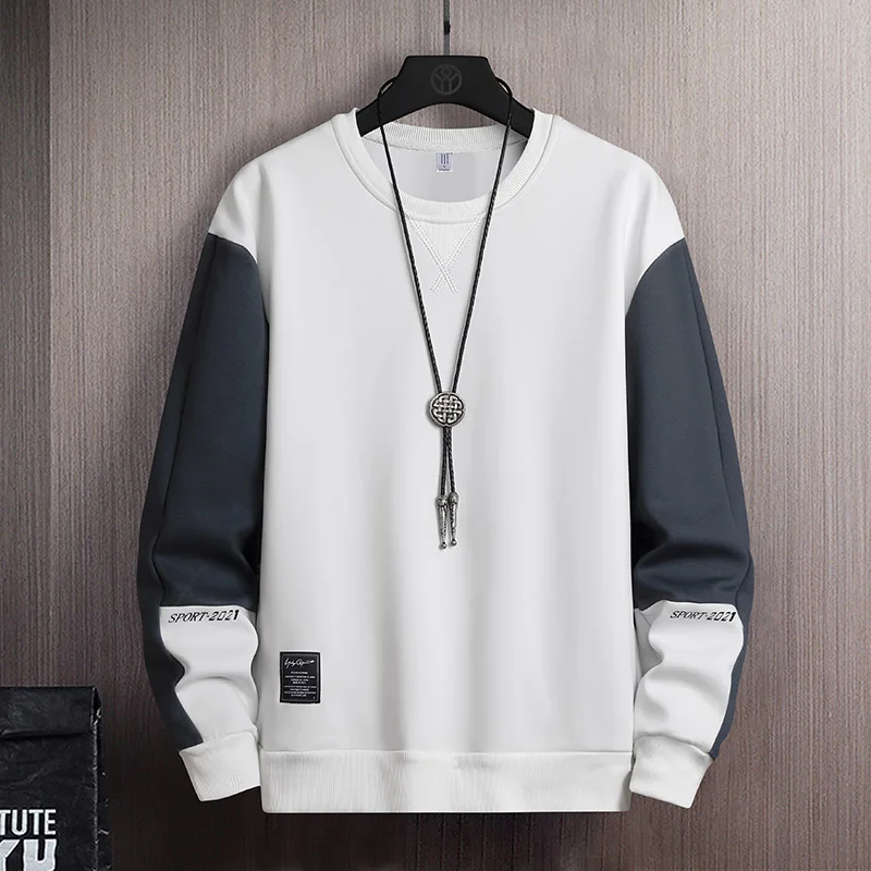 2022 Solid Color Black White Patchwork Sweatshirt Men'S Hoodies Spring Autumn Hoody Casual Streetwear Clothes