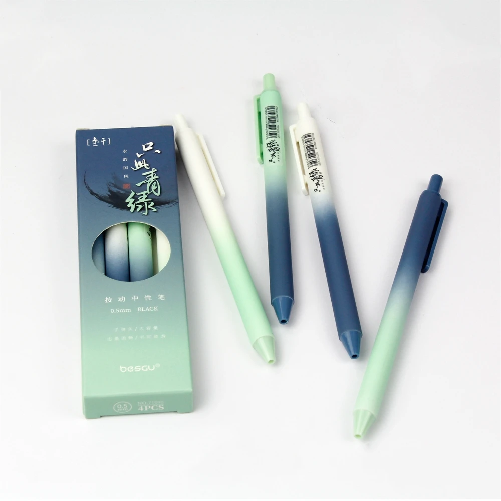 Набор гелевых ручек в стиле ретро 4 шт. оригинальные китайские черно-белые