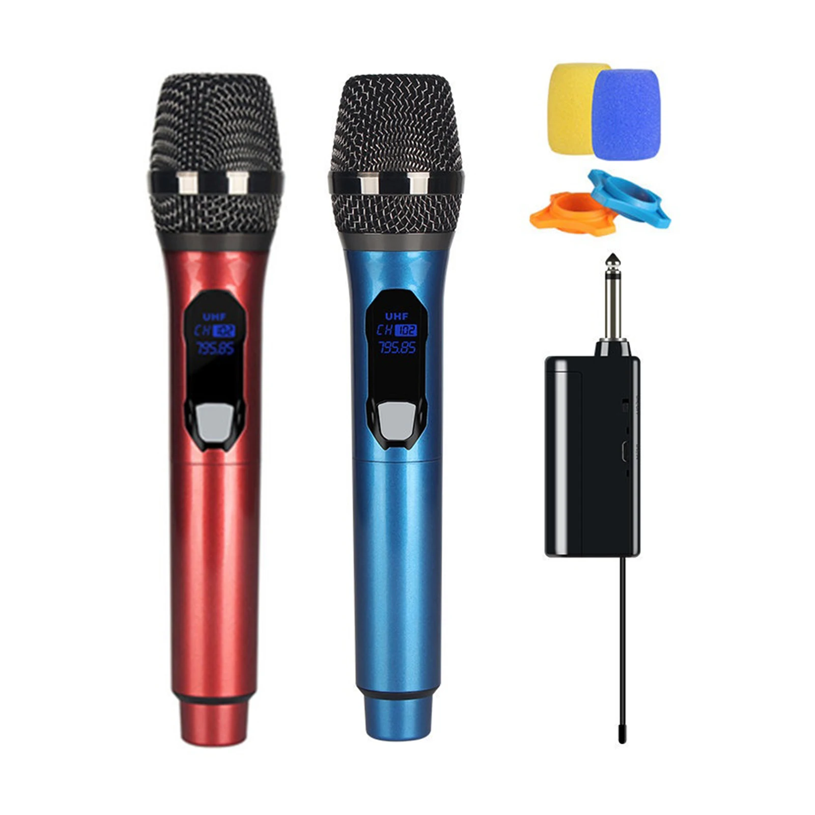 

Ручной беспроводной микрофон UHF, динамический микрофон с портативным мини-приемником, совместимый с динамиком, караоке-системой, домашним к...