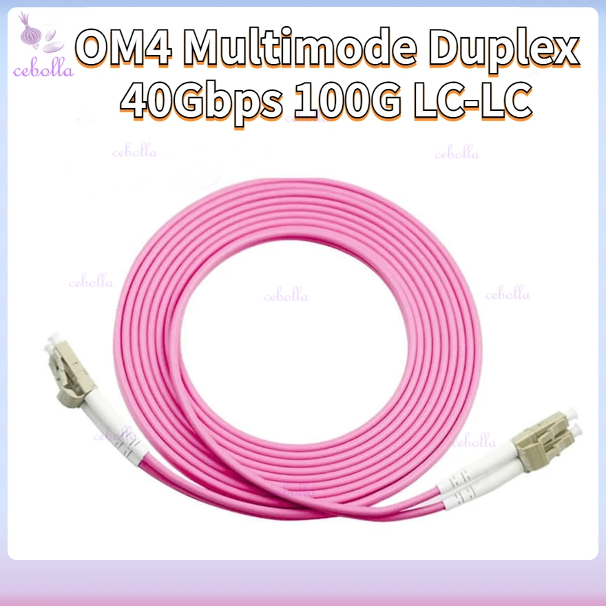 

OM4 Multimode Duplex 40Gbps 100G 50/125 2mm 2 core Jumper connector 2pcs Fiber Optic Patch Cord LC-LC 1m 2m 3m 5m 10m 15m