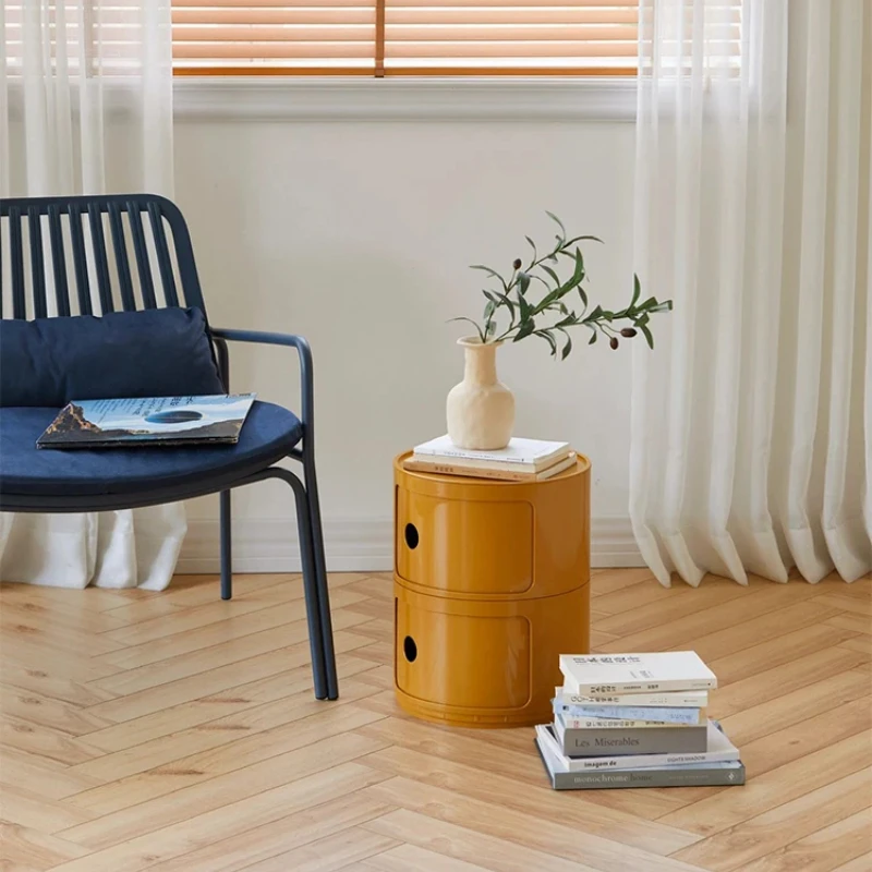 Минималистичная прикроватная тумбочка в стиле Ins современный белый круглый шкаф