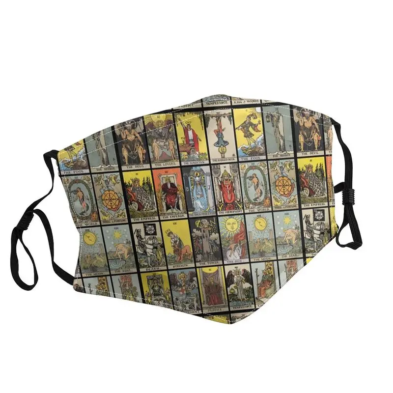 

The Major Arcana Of Tarot Vintage Cards Breathable Men Face Mask Anti Haze Dustproof Protection Cover Respirator Mouth-Muffle