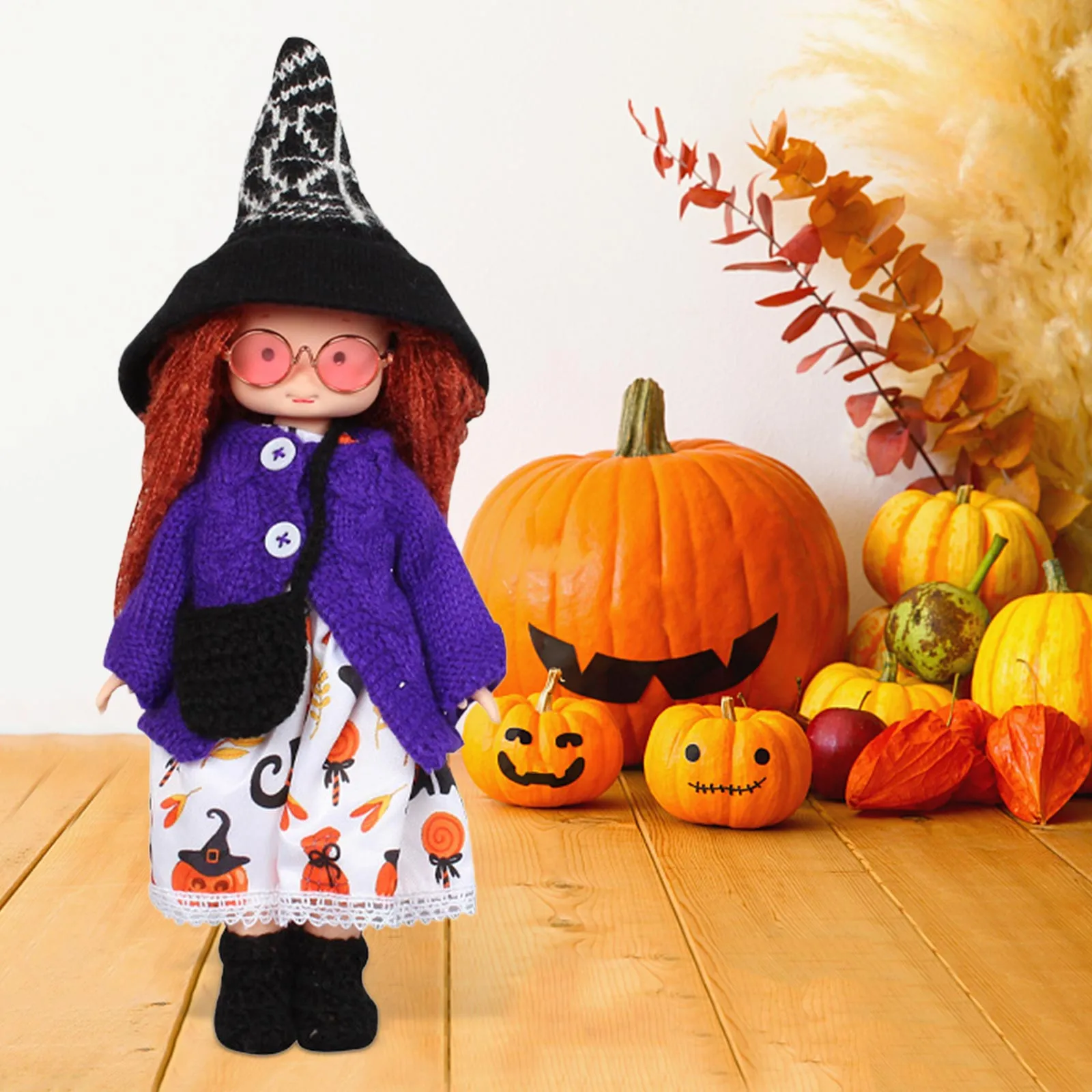 

Knitted Costume Doll Festival Standing Doll Toy Christmas Tree Decor Christmas Baubles Barbell Ornaments for Christmas Tree