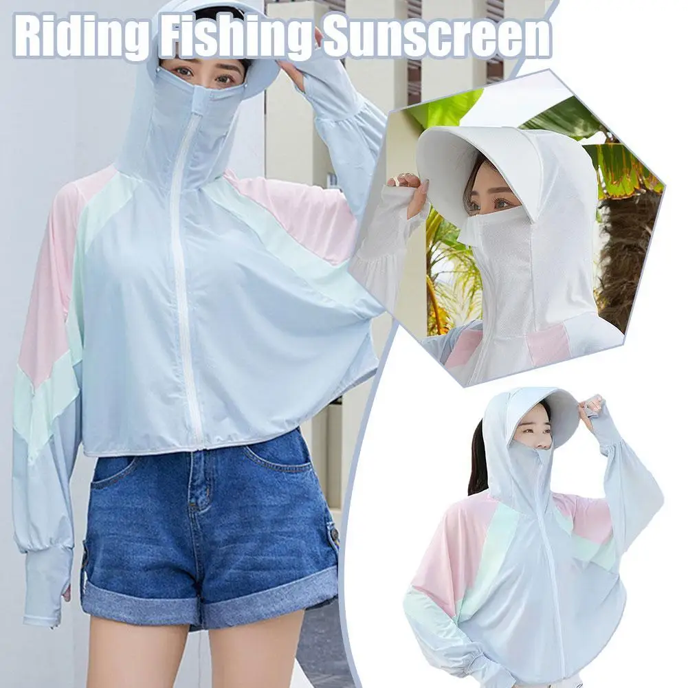 

Новая Солнцезащитная одежда, женская летняя накидка из вискозы с капюшоном, Солнцезащитная одежда с защитой от УФ-лучей, наружная одежда для велоспорта, рыбалки, Солнцезащитная рубашка