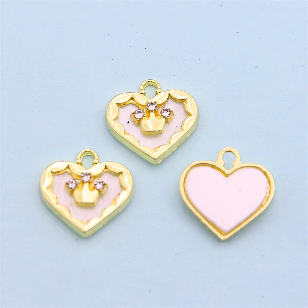10 шт. 19*18 мм Простая Корона любовь персик сердце бриллиантовый кулон сделай сам