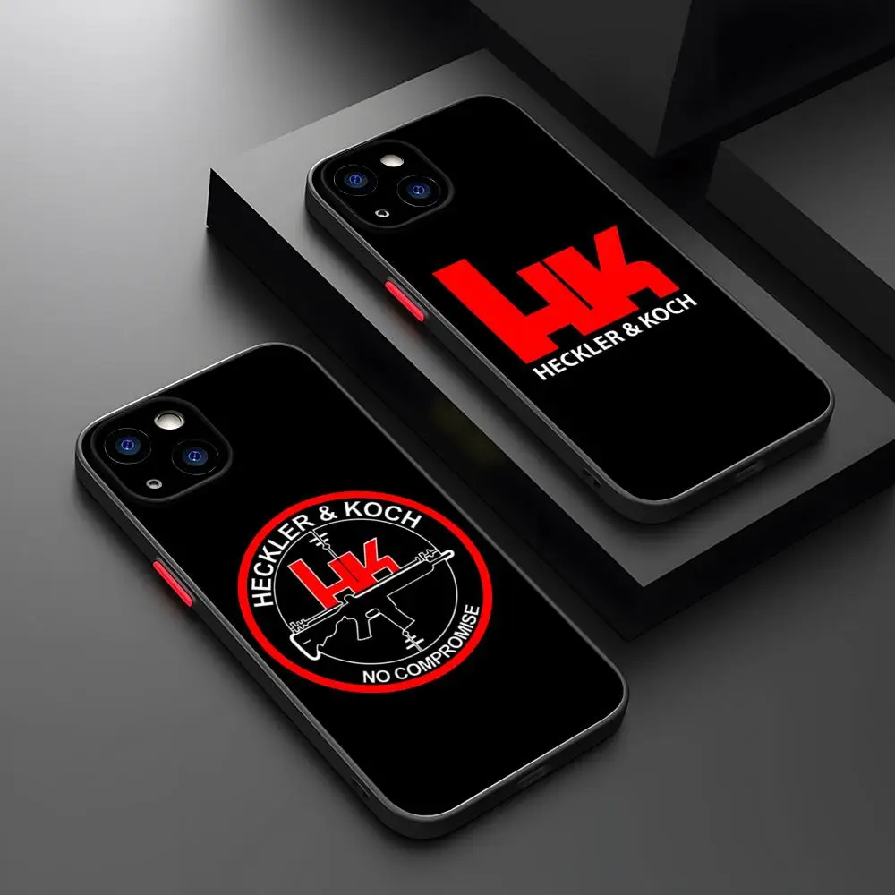 Фото Чехол для телефона Heckler Koch, матовый, прозрачный, для 16 15 iPhone 12 11 13 Pro Max X XR XS 8 SE Mini Plus, роскошная силиконовая задняя крышка №1